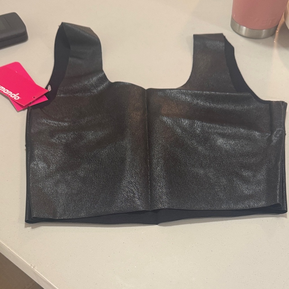 Commando Black Faux Leather Top